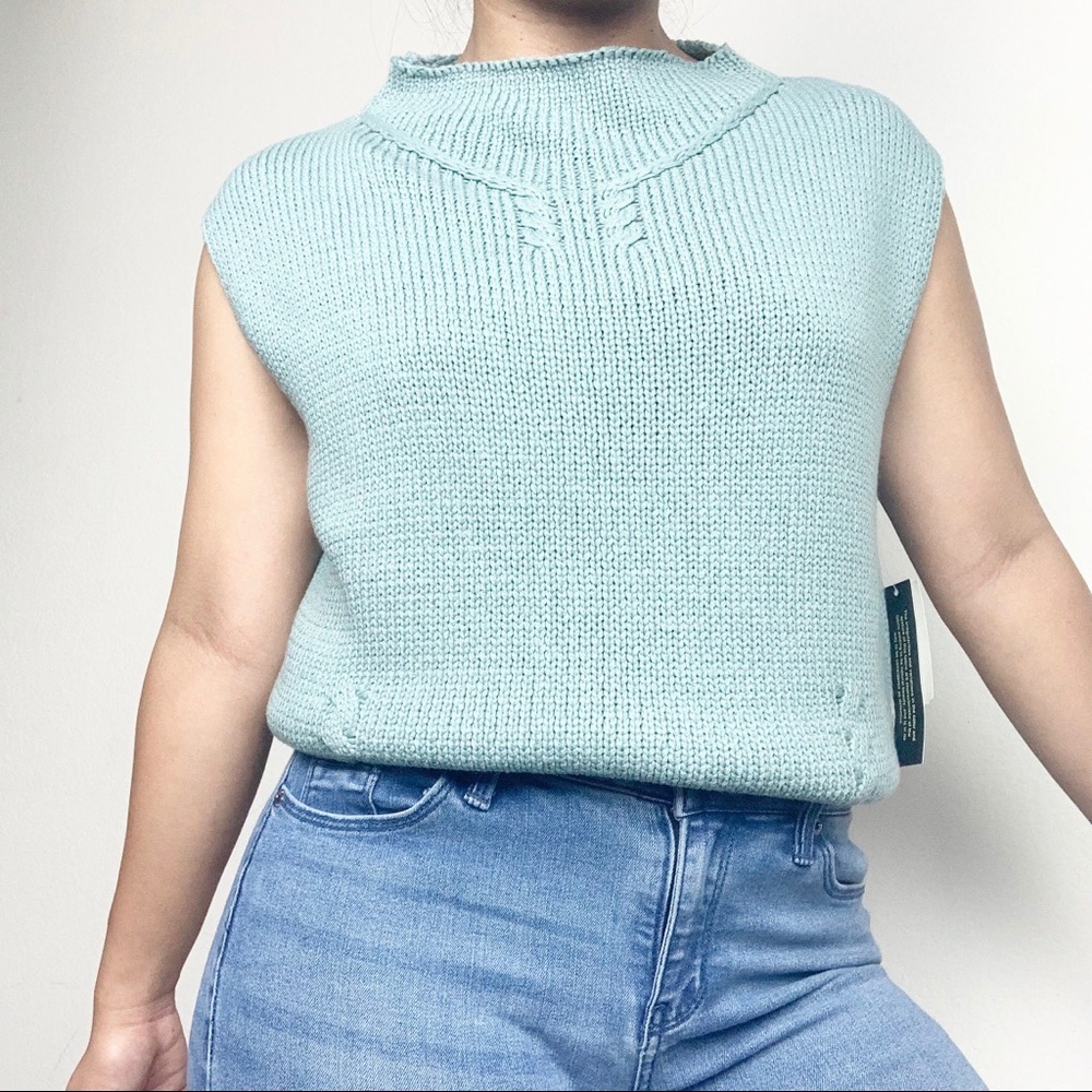 NEW John Paul Richards Teal Knit Sweater Vest